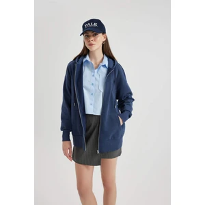 Oversize Geniş Kalıp Kapüşonlu Cepli Basic Düz Fermuarlı Sweatshirt V4233AZ24SP