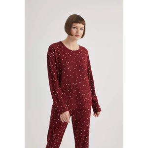 Fall in Love Bisiklet Yaka Casual Velur Pijama Üstü Z1017AZ23WN