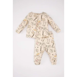 Kız Bebek Desenli Uzun Kollu Pijama Takımı B9238A524SP