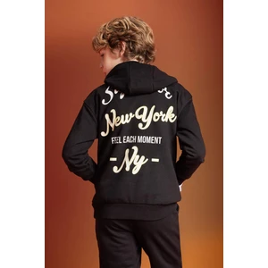 Erkek Çocuk Oversize Geniş Kalıp Kapüşonlu Sırt Baskılı Sweatshirt B6135A824SP