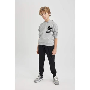Erkek Çocuk 2'li Takım Kapüşonlu Baskılı Sweatshirt Eşofman Altı B7731A824SP