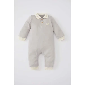 Erkek Bebek Yeni Doğan Polo Yaka Uzun Kollu Tulum B7658A524SP