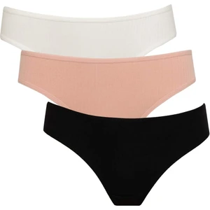 Ribana 3'lü Paketli Basic Düz Brazilian Slip Külot-Fall in Love A3474AX24SM
