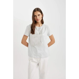 Regular Fit Bisiklet Yaka Baskılı Kısa Kollu Tişört C4066AX24SP
