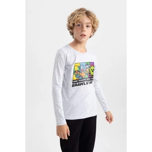 Erkek Çocuk Brawl Stars Regular Fit Bisiklet Yaka Penye Uzun Kollu Tişört A8732A823AU
