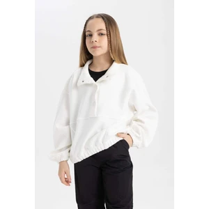 Kız Çocuk Oversize Geniş Kalıp Polo Yaka Düğmeli Sweatshirt C0269A824SP