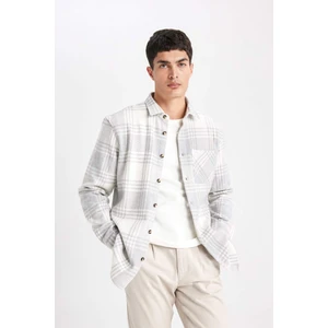 Regular Fit Kareli Uzun Kollu Gömlek X8284AZ23AU