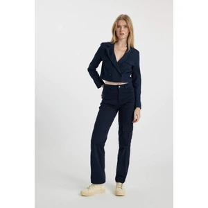 Coool Straight Fit Kargo Cepli Yüksek Bel Gabardin Pantolon B0458AX23AU