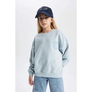 Kız Çocuk Relax Fit Bisiklet Yaka Sweatshirt B8238A823WN