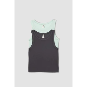 Kız Çocuk Bisiklet Yaka 2'li Atlet B6704A824SM