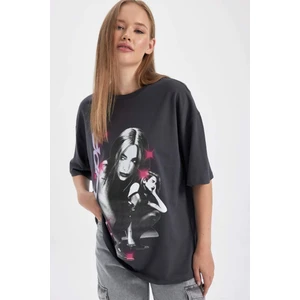 Coool Dua Lipa Oversize Geniş Kalıp Kısa Kollu Tişört B2970AX23HS