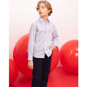 Erkek Çocuk Polo Yaka Poplin Uzun Kollu Gömlek B8744A824SM