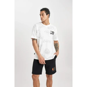 DeFactoFit NBA Wordmark Boxy Fit Bisiklet Yaka Kısa Kollu Tişört B3912AX24SP