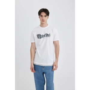 Regular Fit Bisiklet Yaka Baskılı Kısa Kollu Tişört B8483AX24SM