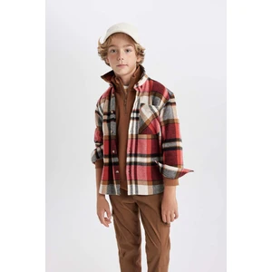 Erkek Çocuk Oversize Geniş Kalıp Kareli Flanel Uzun Kollu Gömlek W5266A623WN