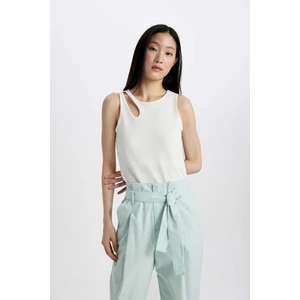 Slim Fit Dar Kesim Bisiklet Yaka Fitilli Kaşkorse Atlet A3422AX24SP