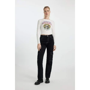 Coool Straight Fit Gabardin Pantolon Kargo Cepli Yüksek Bel B0458AX23AU