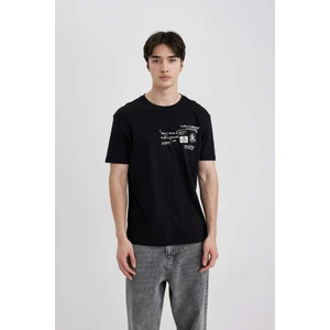 Regular Fit Bisiklet Yaka Baskılı Kısa Kollu Tişört B8481AX24SM