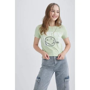 Coool Nirvana Fitted Kısa Kollu Yıkamalı Soluk Efektli Tişört B1909AX23HS