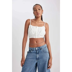 V Yaka Askılı Crop Bluz B2170AX23HS