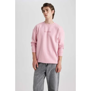 Boxy Fit Bisiklet Yaka Baskılı Sweatshirt V5306AZ23AU