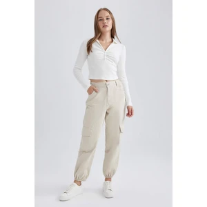 Coool Gabardin Jogger Pantolon Basic Düz Normal Bel Kargo Cepli B0454AX23AU