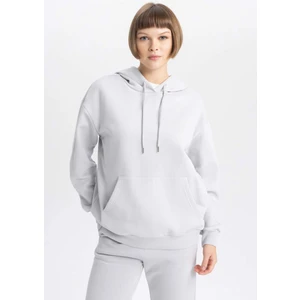 Relax Fit Kapüşonlu Kanguru Cepli Kalın Basic Düz Sweatshirt W1240AZ23WN