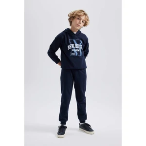 Erkek Çocuk Baskılı Kapüşonlu Sweatshirt Eşofman Altı 2'li Takım B6659A823WN
