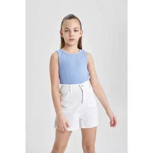 Kız Çocuk Bisiklet Yaka Basic Düz Atlet Z7815A624HS
