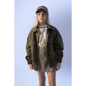 Kız Çocuk Oversize Fit Gabardin Uzun Kollu Gömlek A8813A823AU