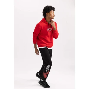 DeFactoFit Jogger Eşofman Altı NBA Chicago Bulls Oversize Geniş Kalıp Beli Bağcıklı Lastikli Paça V8285AZ23AU
