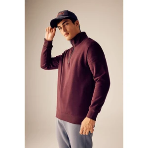 Comfort Regular Fit Rahat Kalıp Fermuarlı Dik Yaka Basic Sweatshirt X7405AZ23AU