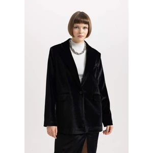 Oversize Geniş Kalıp Kruvaze Kadife Blazer Ceket B4880AX23WN