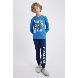 Erkek Çocuk Baskılı Uzun Kollu Pijama Takımı A6721A823AU