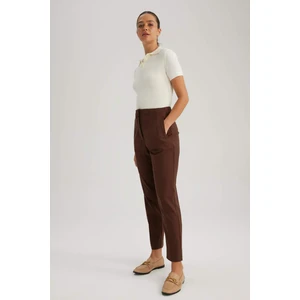 Slim Fit Dar Kesim Cepli Yüksek Bel Kısa Paça Basic Düz Pantolon A5197AX23WN