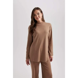 Yarım Balıkçı Yaka İçi Yumuşak Tüylü Softshell Uzun Kollu Tişört Tunik A5622AX23WN