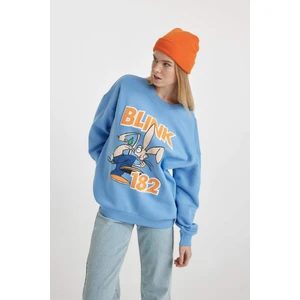 Coool Blink Oversize Fit Bisiklet Yaka Kalın Sweatshirt B3028AX23WN