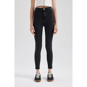 Jegging Yüksek Bel Dar Paça Cepli Bilek Boy Basic Düz Jean Pantolon A5819AX23AU