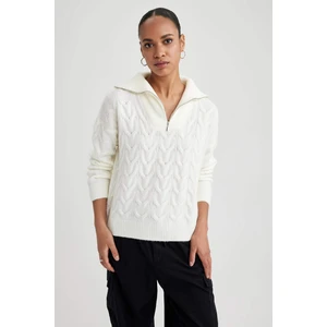 Oversize Fit Fermuarlı Yaka Kazak A3874AX23WN