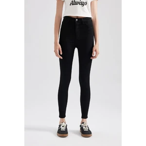 Jegging Yüksek Bel Dar Paça Cepli Bilek Boy Basic Düz Jean Pantolon A5819AX23AU