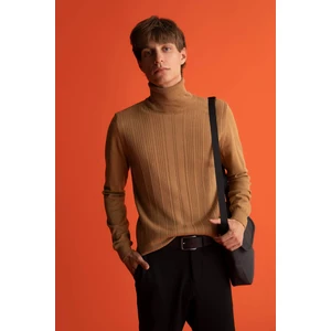 Slim Fit Dar Kesim Balıkçı Yaka Boğazlı Triko Kazak X7391AZ22AU