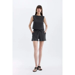 Regular Fit Normal Bel Düz Paça Bürümcük Şort D0568AX24SM