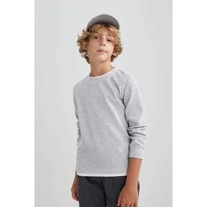 Erkek Çocuk Bisiklet Yaka Waffle Uzun Kollu Tişört V1186A623AU