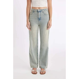 90's Wide Leg Yüksek Bel Uzun Jean Yıkamalı Pantolon D2961AX24HS