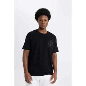 DeFactoFit NBA Los Angeles Lakers Boxy Fit Bisiklet Yaka Kısa Kollu Tişört B3918AX24SP