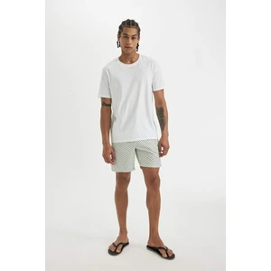 Regular Fit File Astarlı Kısa Boy Desenli Deniz Şortu B7546AX24HS