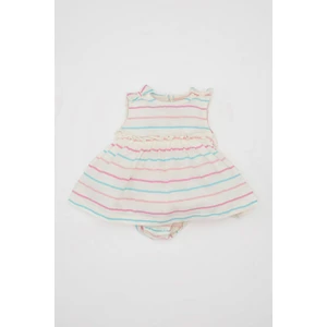 Kız Bebek Yenidoğan Çizgili Penye Kolsuz Tulum Elbise C9583A524HS