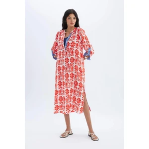 Regular Fit Desenli Plaj Elbisesi-Fall in Love D0452AX24SM