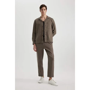 Yazlık Jogger Pantolon Regular Fit Normal Kesim Keten Görünümlü Düz Paça Pamuklu Cepli B4138AX24SP