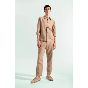 Yazlık Jogger Pantolon Regular Fit Normal Kesim Keten Görünümlü Düz Paça Pamuklu Cepli B4138AX24SP
